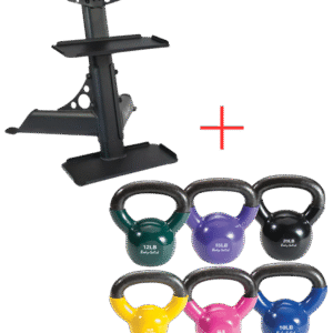 Body Solid KBVS70PACK Vinyl Coated Kettlebell Set 5-20 lb. with GDKR50 (New)