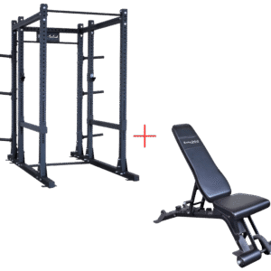 Body-Solid SPR1000BackP5 Extended Power Rack w/Adjustable Commercial Bench (New)