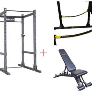 Body-Solid SPR1000SSP2 Commercial Power Rack w/Power Rack Strap Safeties + Adjustable Bench (New)