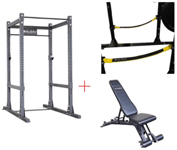 Body-Solid SPR1000SSP2 Commercial Power Rack w/Power Rack Strap ...