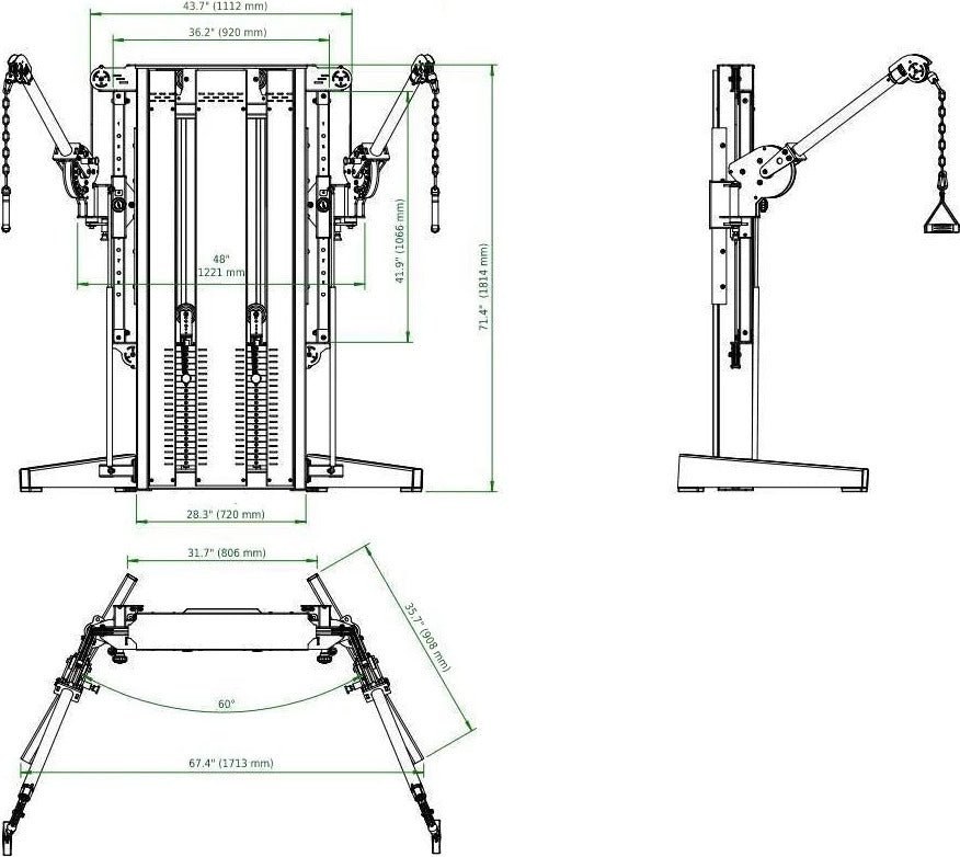 French Fitness Newport Dual Cable Crossover Functional Trainer (New) - Image 4